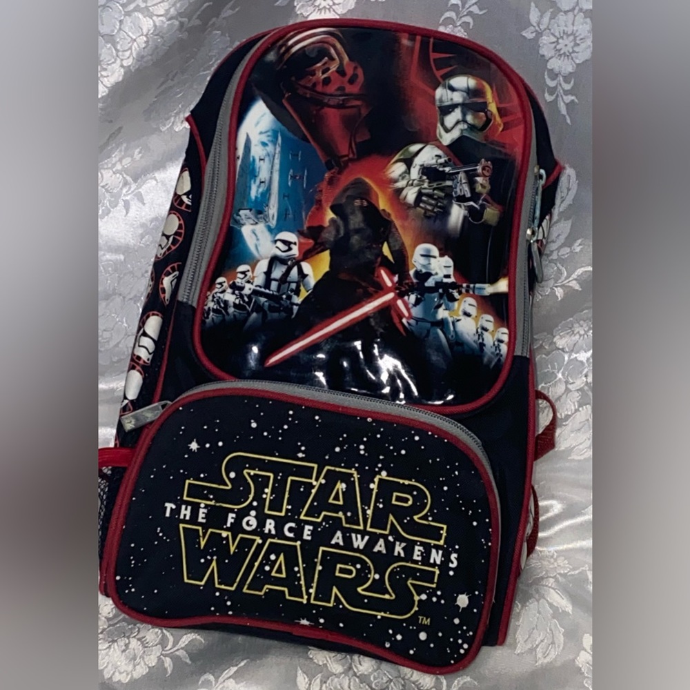 Star Wars The Force Awakens Black and Red Backpack Disney